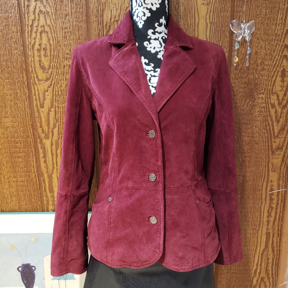 Faux suede blazer jacket
